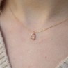Pink light/nude tourmaline (rosecut) - Necklace (short) - Collier tourmaline (rose clair/nude)