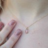 Pink light/nude tourmaline (rosecut) - Necklace (short) - Collier tourmaline (rose clair/nude)