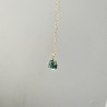 Green dark/moss green tourmaline (rosecut) - Necklace (short) - Collier tourmaline (vert foncé/vert mousse)