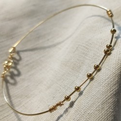 Jonc Billie - perles lisses rondes - Gold filled "or laminé" (585/1000)