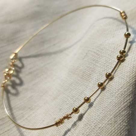 Jonc Billie - perles lisses rondes - Gold filled "or laminé" (585/1000)