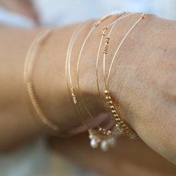 Jonc Billie - perles lisses rondes - Gold filled "or laminé" (585/1000)