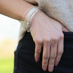 Semainier classique fil lisse argent massif