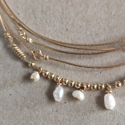 Multi joncs La Jenny - Gold filled "or laminé" (585/1000)