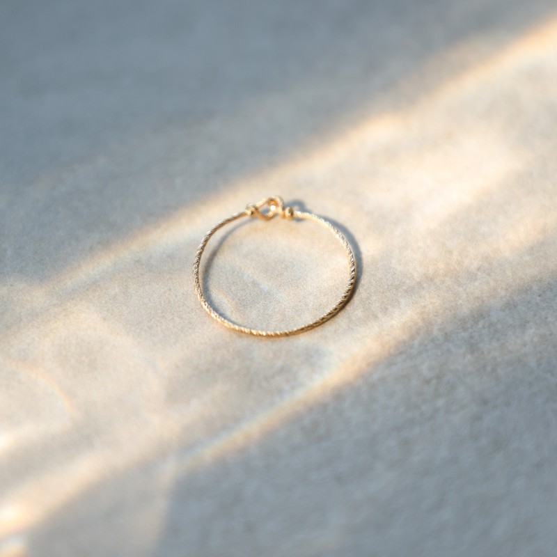Anneau Simple scintillant - Ally - Gold filled "or laminé" (585/1000)