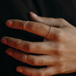 Anneau Simple scintillant - Ally - Gold filled "or laminé" (585/1000)
