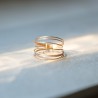 Bague multi-rangs  - Modèle Freya - Gold filled "Or laminé" (585/1000) - Bague 7 tours (semainier)