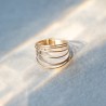 Bague multi-rangs  - Modèle Freya - Gold filled "Or laminé" (585/1000) - Bague 7 tours (semainier)