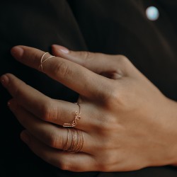 Bague multi-rangs  - Modèle Freya - Argent 925 (argent recyclé) - Bague 7 tours (semainier)