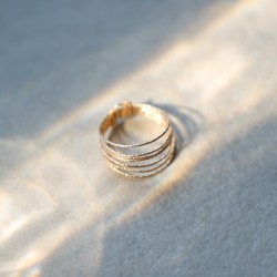 Bague multi-rangs  - Modèle Freya - Gold filled "or laminé" (585/1000) - Bague 7 tours (semainier)