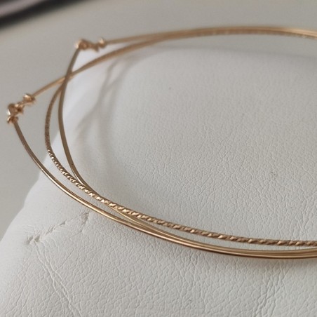 Set de 3 bracelets Joncs Semainier - Modèle Little Shine N°1 - Gold filled "or laminé" (585/1000)