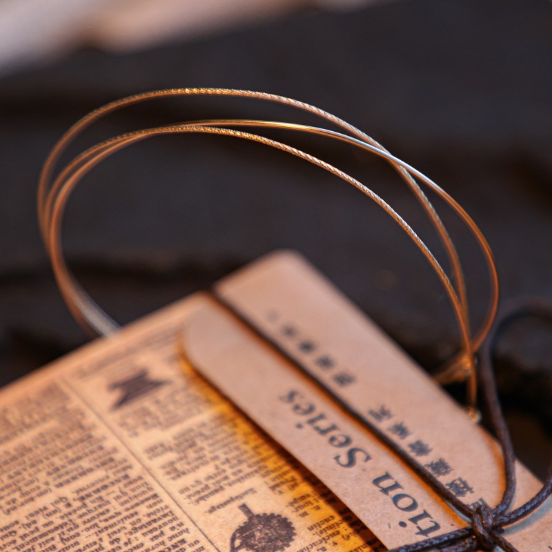 Set de 3 bracelets Joncs Semainier - Modèle Shine N°2 - Gold filled "or laminé" (585/1000)