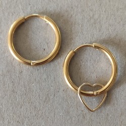 Créoles Amourette Acier doré et Gold filled "or laminé"