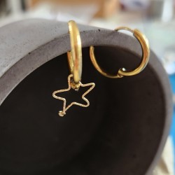 Créoles - Modèle Starlette scintillante gold filled "or laminé" (585/1000)