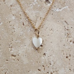 Collier court Mon Petit Coeur - Nacre