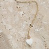 Collier long cravate - Mon petit coeur - Gold filled " or laminé" (585/1000) - nacre