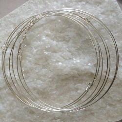 Joncs argent massif fins accumulation stacking