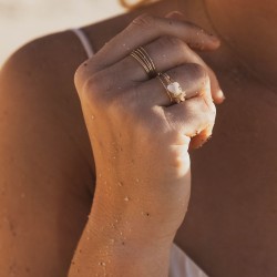 Bague Mon Petit Cœur - Nacre & Or Laminé Triple Tour | Éclats Nomades