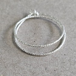 Bague Double Tour Argent Scintillant - Modèle Claudia
