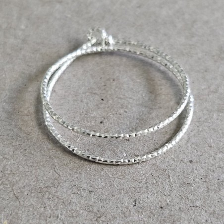Bague Double Tour Argent Scintillant - Modèle Claudia