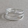 Bague triple tour Merry en argent 925 fil lisse de style graphique