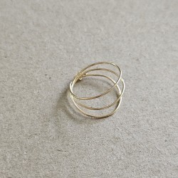 Bague trois anneaux or lamine Merry vue de dessus