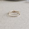 Bague design trois rangs or lamine resistant a l eau