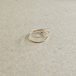 Bague multi anneaux fine en or gold filled de createur
