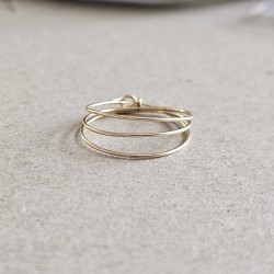 Bague triple tour Merry or gold filled 14k vue de face