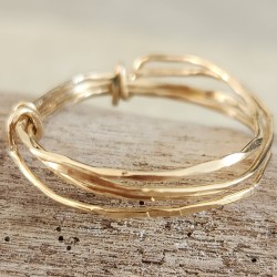 Bague martelée 4 tours Gold Filled 14K | Éclats Nomades