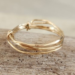 Bague martelée 4 tours Gold Filled 14K | Éclats Nomades
