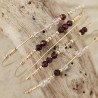Blossom | Set 5 joncs Gold Filled 14k & pierres fines | Éclats Nomades