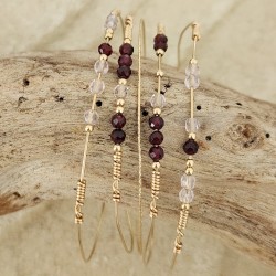Blossom | Set 5 joncs Gold Filled 14k & pierres fines | Éclats Nomades
