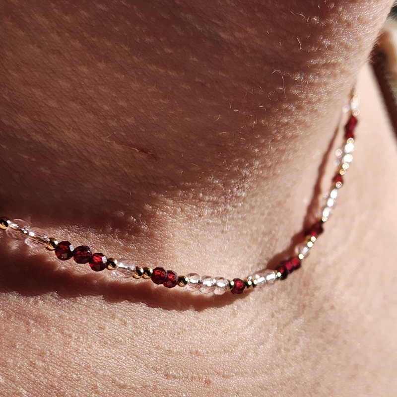 Collier Blossom Sienna Grenat & Gold Filled 14k | Éclats Nomades   Copier