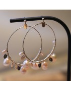 Créoles Perlées & Pierres Naturelles Gold Filled | Éclats Nomades